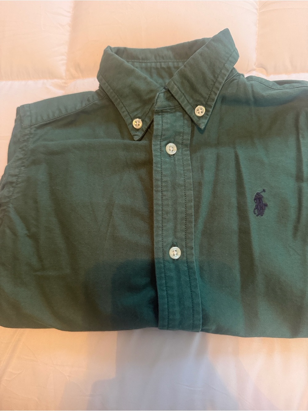 Ralph Lauren Men's Button-Down Shirt - Hunter Green with Navy Pony